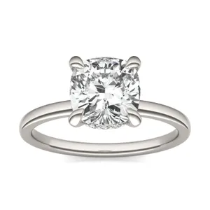 Cushion Custom Hidden Halo Classic Engagement Ring image, 
